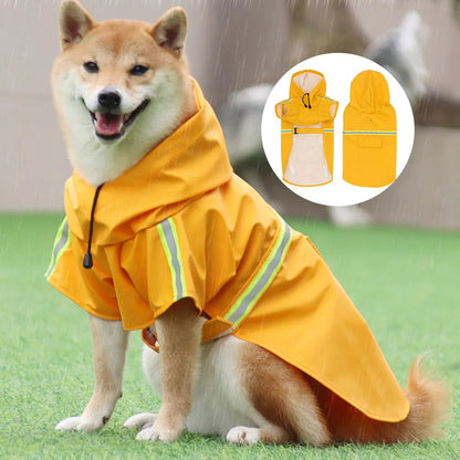 Pet Poncho Dog Raincoats Reflective Small Large Dogs Rain Coat Waterproof Jacket S-5XL Fashion Outdoor Breathable Puppy Clothes